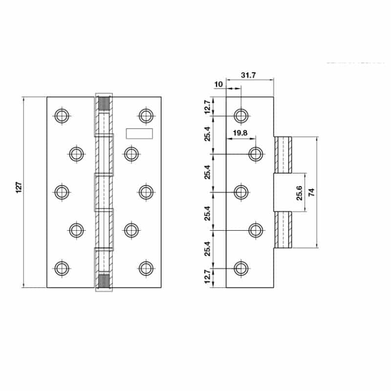 Kích thước bản lề lá Bauma 926.20.344 Kích thước bản lề lá Bauma 926.20.344