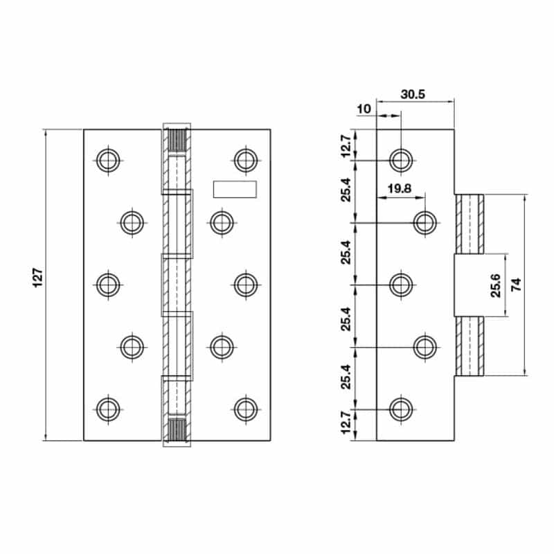 Kích thước bản lề lá Bauma 926.20.347 Kích thước bản lề lá Bauma 926.20.347