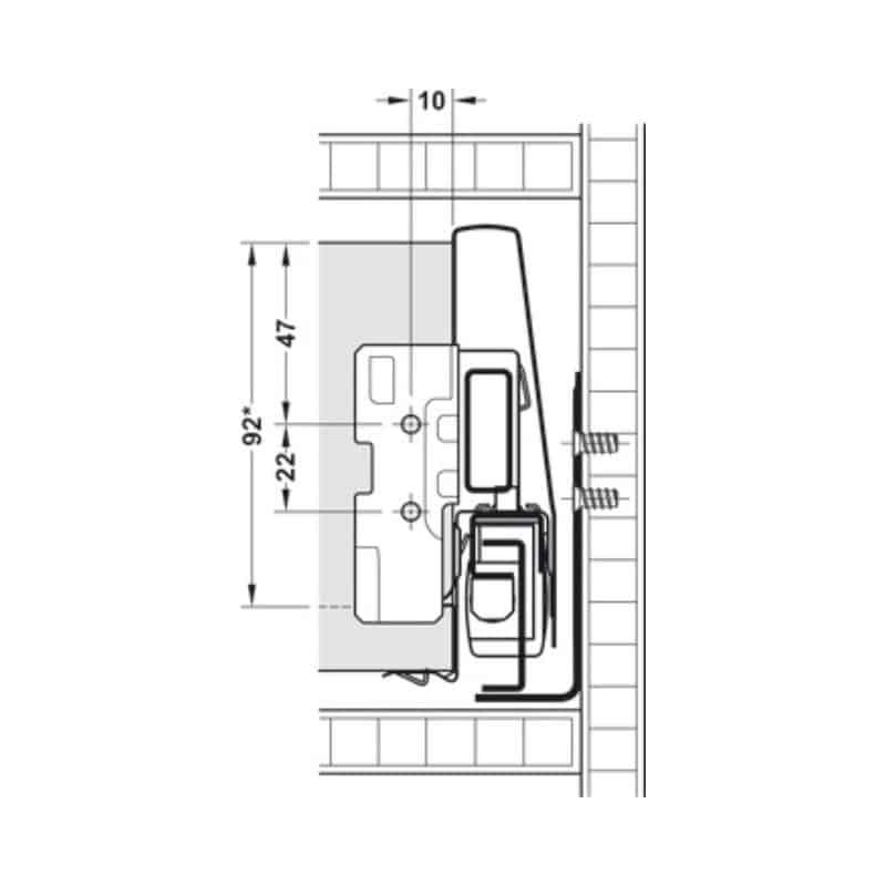 Kích thước Bộ ngăn kéo Hafele 551.74.725 Kích thước Bộ ngăn kéo Hafele 551.74.725