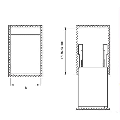 Kích thước bộ rổ dao thớt, chai lọ SONATA Cucina 549.20.011 Inox 304