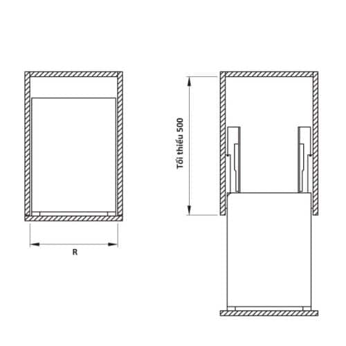 Kích thước bộ rổ dao thớt, chai lọ SONATA Cucina 549.20.213 mạ chrome