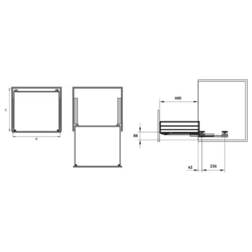 Kích thước bộ rổ xoong nồi CAPPELLA Cucina 549.08.226 mạ chrome