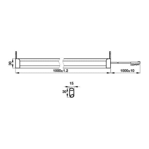 Kích thước đèn led thanh cho tủ quần áo cucina Hafele 833.01.409