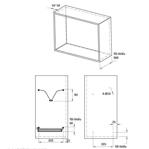 Rổ chén đĩa không khung PRESTO Cucina 544.40.025 Inox 304 5 Kích thước rổ chén đĩa không khung PRESTO Cucina 544.40.025 Inox 304