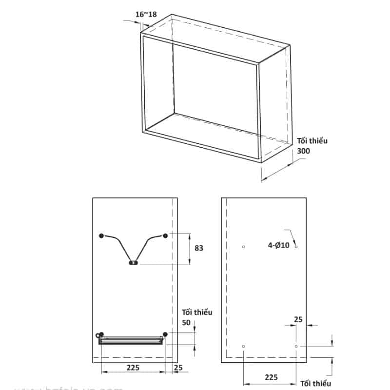 Kích thước rổ chén đĩa không khung PRESTO Cucina 544.40.025 Inox 304 Kích thước rổ chén đĩa không khung PRESTO Cucina 544.40.025 Inox 304