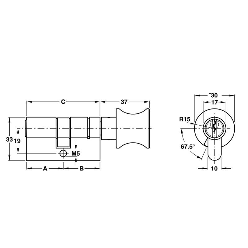 Kích thước ruột khóa 1 đầu chìa 1 đầu vặn Hafele 916.08.705, 91mm Đồng thau Kích thước ruột khóa 1 đầu chìa 1 đầu vặn Hafele 916.08.705, 91mm Đồng thau