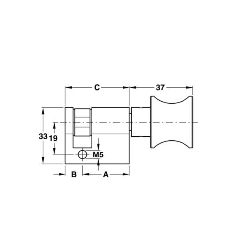 Kích thước ruột khóa 1 đầu vặn Hafele 916.08.254
