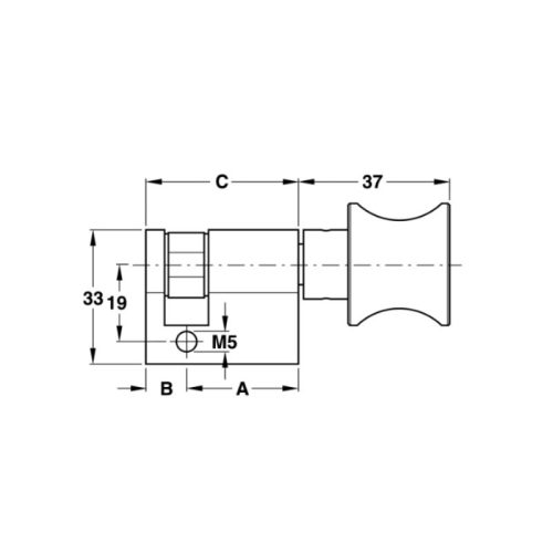 Kích thước ruột khóa 1 đầu vặn Hafele 916.08.412