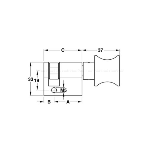 Kích thước ruột khóa 1 đầu vặn Hafele 916.08.413