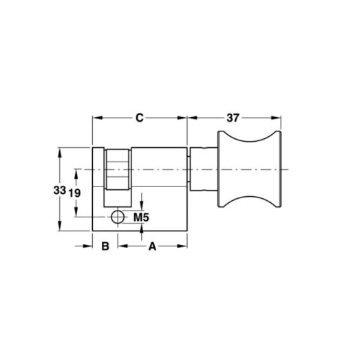 Kích thước ruột khóa 1 đầu vặn Hafele 916.08.453