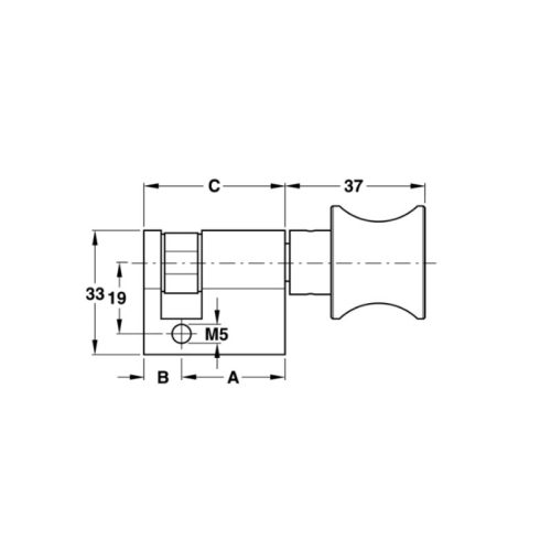 Kích thước ruột khóa 1 đầu vặn Hafele 916.08.852