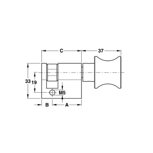 Kích thước ruột khóa 1 đầu vặn Hafele 916.96.219