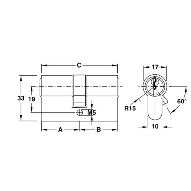 Kích thước ruột khóa 2 đầu Hafele 916.08.241, 81mm Đồng thau Kích thước ruột khóa 2 đầu Hafele 916.08.241, 81mm Đồng thau