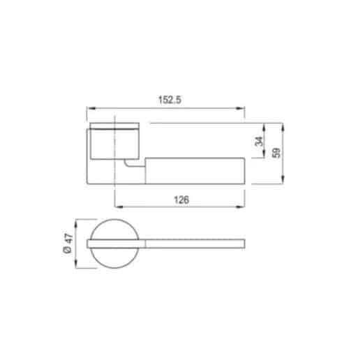 Tay nắm gạt có nắp che M5 Hafele 901.78.285 5 Kích thước tay nắm gạt có nắp che M5 Hafele 901.78.285