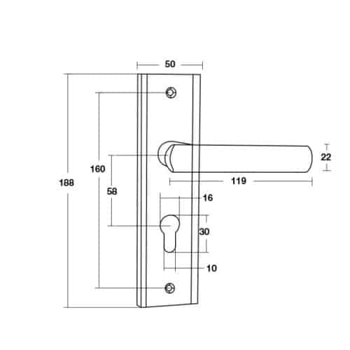 Thân khóa Hafele Bauma H5845 911.25.561 3 Kích thước thân khóa Hafele Bauma H5845 911.25.561
