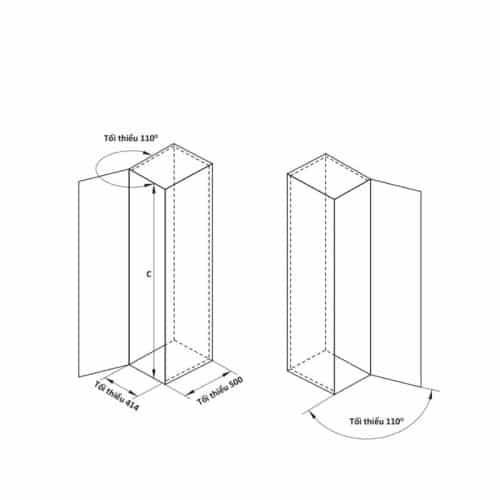Kích thước tủ cao 6 tầng DOLCE Cucina 548.65.052 Inox 304