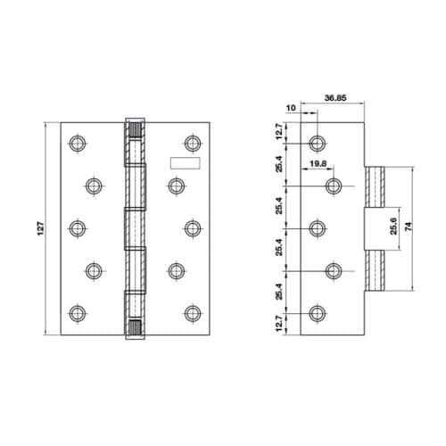 Bản lề lá Hafele Bauma 926.20.348 4 Kích thước bản lề lá Hafele Bauma 926.20.348