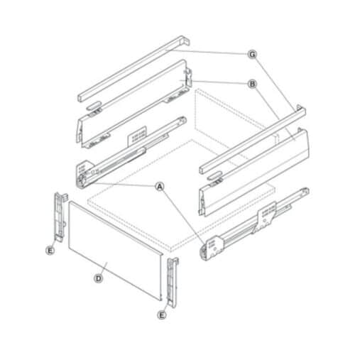 Bộ ngăn kéo Hafele 513.18.385 Matrix Box P35 VIS 16/115/1200/500mm 5 Lắp đặt Bộ ngăn kéo Hafele 513.18.385 Matrix Box P35 VIS 16/115/1200/500mm