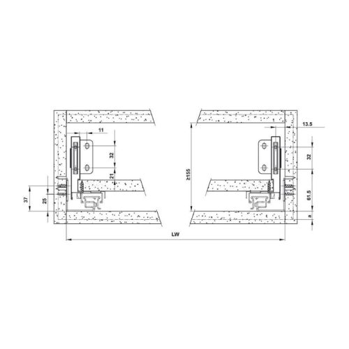 Lắp đặt ray hộp Hafele 552.35.745 Alto-S H120 mm màu trắng mờ