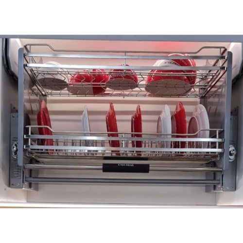 Mặt trước rổ chén đĩa di động lướt tròn LENTO Cucina 504.76.005 Inox 304