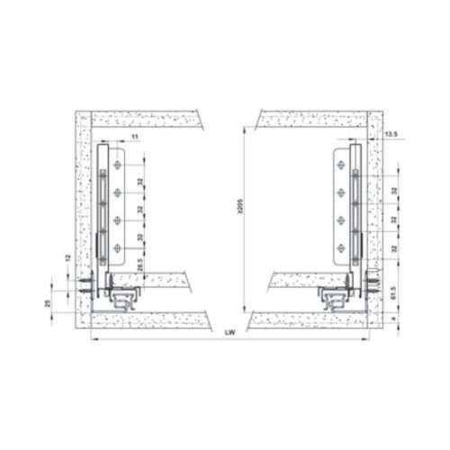 Ray hộp Hafele 552.35.355 Alto S PTO xám đậm H170/500mm 7 Thiết kế của Ray hộp Hafele 552.35.355 Alto S PTO xám đậm H170/500mm