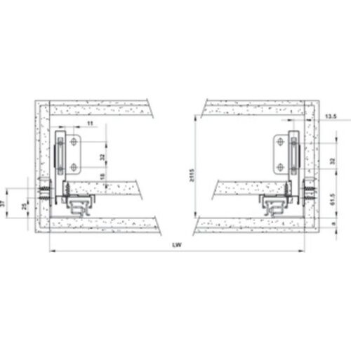 Ray hộp Hafele 552.55.307 Inner Alto-S S5 giảm chấn H80mm màu xám (2)