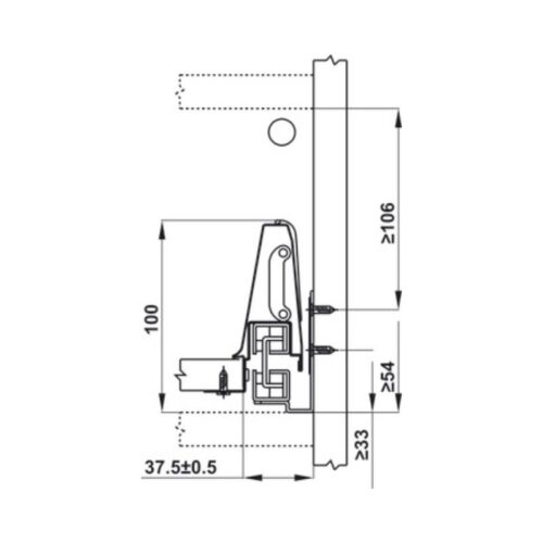 Thiết kế của Ray hộp Hafele 552.77.785 Alto màu trắng mờ, H135X500m