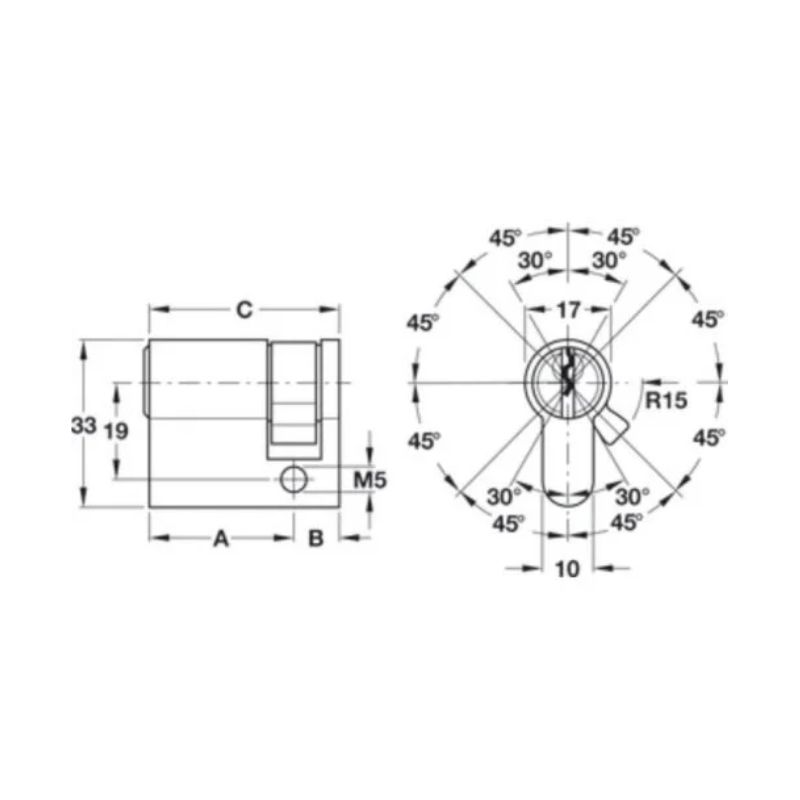 Ruột khóa 1 đầu Hafele 916.96.119, 45 mm Đồng thau(1) Ruột khóa 1 đầu Hafele 916.96.119, 45 mm Đồng thau(1)