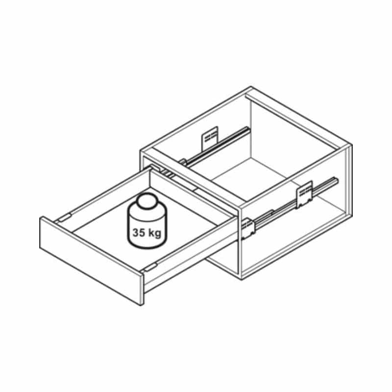 Sức chứa Bộ ngăn kéo Hafele 513.18.785 Matrix Box P35 VIS 16/115/1200/500mm Sức chứa Bộ ngăn kéo Hafele 513.18.785 Matrix Box P35 VIS 16/115/1200/500mm