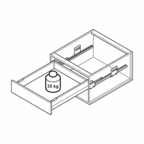 Sức chứa Bộ ngăn kéo Hafele 513.29.315 Matrix Box P35 PTO SC 16/60/1200/500 mm