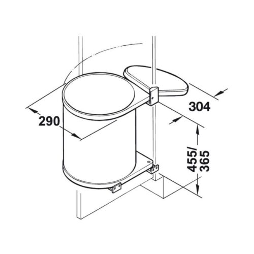 Thiết kế của Thùng rác gắn cửa màu trắng Hafele 502.12.729 15L