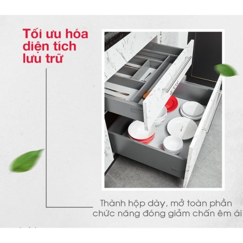 Tính năng ray hộp Hafele 552.75.005 Alto màu xám, H84X500MM