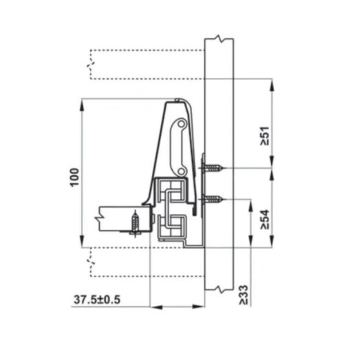 Ray hộp Hafele 552.03.085 Inner Alto âm giảm chần H84xD500mm xám đậm(4)