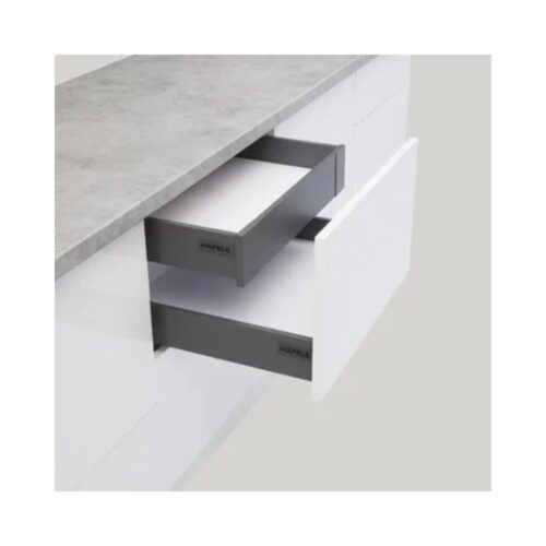 Ray hộp Hafele 552.55.307 Inner Alto-S S5 giảm chấn H80mm màu xám