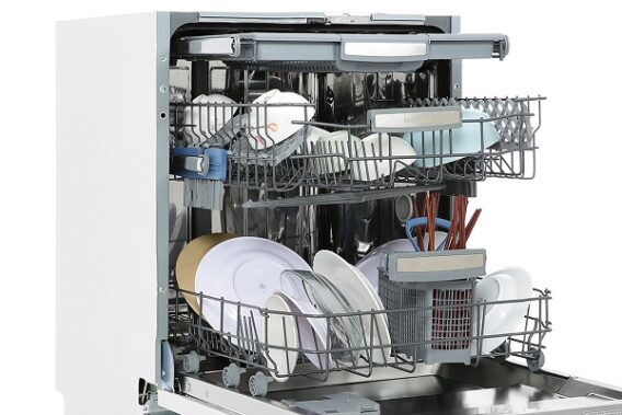 Máy rửa bát Häfele 15 bộ và kinh nghiệm chọn mua loại phù hợp nhất. 1 khoang rửa bên trong máy rửa bát hafele 15 bộ