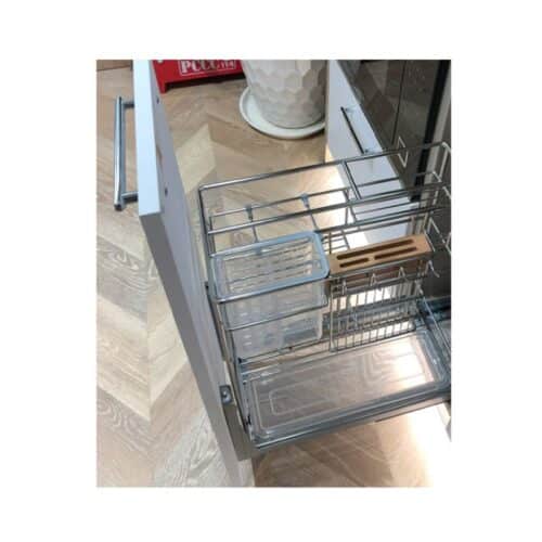 Ảnh thực tế bộ rổ gia vị, dao thớt Hafele Sonata 549.20.010 250mm