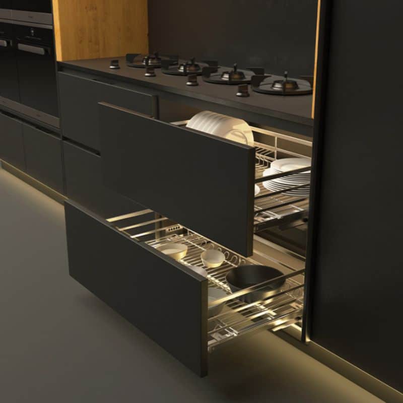 Ảnh thực tế bộ rổ bát đĩa Hafele 549.08.003 600mm Ảnh thực tế bộ rổ bát đĩa Hafele 549.08.003 600mm