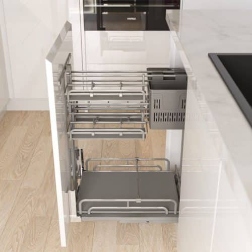 Ảnh thực tế bộ rổ gia vị dao thớt Hafele Omero 595.00.804 350mm