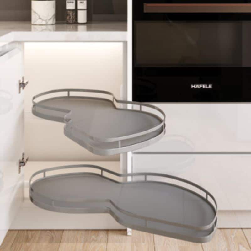 Ảnh thực tế bộ rổ góc Hafele Olla Move 541.01.814 (trái) Ảnh thực tế bộ rổ góc Hafele Olla Move 541.01.814 (trái)