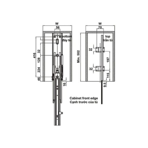 Bộ rổ kéo Hafele Kara Pull 595.80.803 400mm 4 Bộ rổ kéo Hafele Kara Pull 595.80.803 400mm