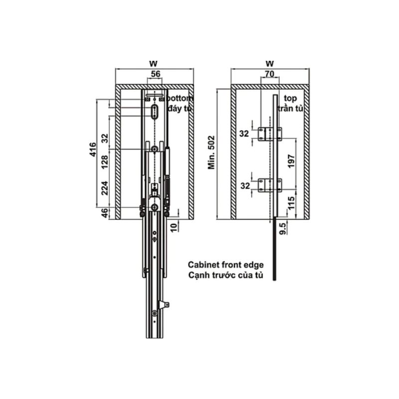 Bộ rổ kéo Hafele Kara Pull 595.80.803 400mm Bộ rổ kéo Hafele Kara Pull 595.80.803 400mm