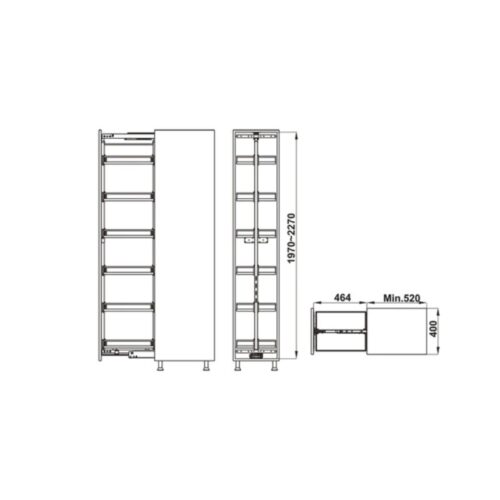 Bộ rổ kéo Hafele Kara Pull 595.80.803 400mm 5 Bộ rổ kéo Hafele Kara Pull 595.80.803 400mm