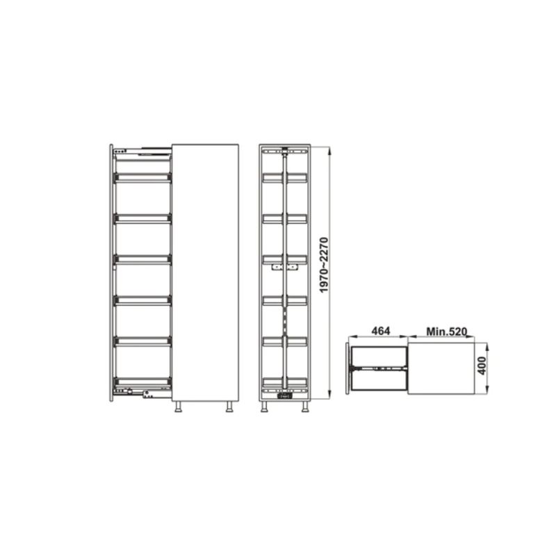 Bộ rổ kéo Hafele Kara Pull 595.80.803 400mm Bộ rổ kéo Hafele Kara Pull 595.80.803 400mm
