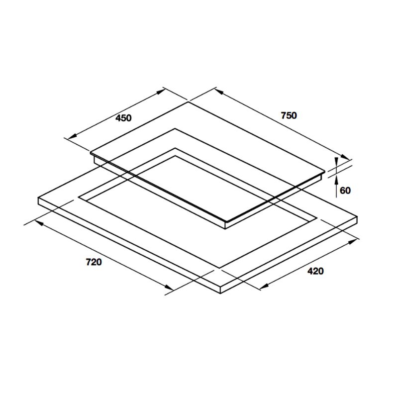 Kích thước bếp từ Hafele HC-I752B 536.61.787 Kích thước bếp từ Hafele 536.61.787