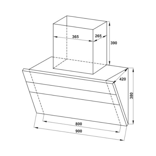 Kích thước máy hút mùi Hafele 533.83.655