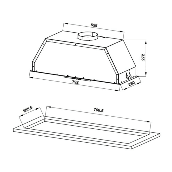 Thiết kế của Máy hút mùi âm tủ Hafele HH-BI79A
