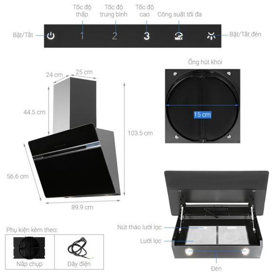 Hướng dẫn sủ dụng của Máy hút mùi gắn tường Hafele HH-WVG90B