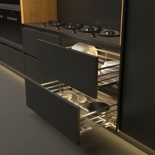 Ảnh thực tế bộ rổ bát đĩa Hafele Cappella 549.08.154 900mm