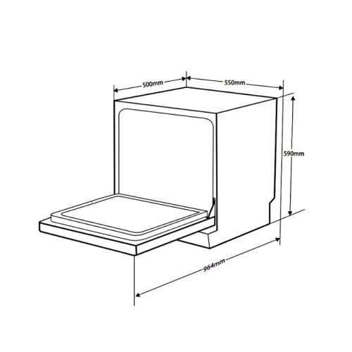 Kích thước máy rửa bát Hafele 538.21.340