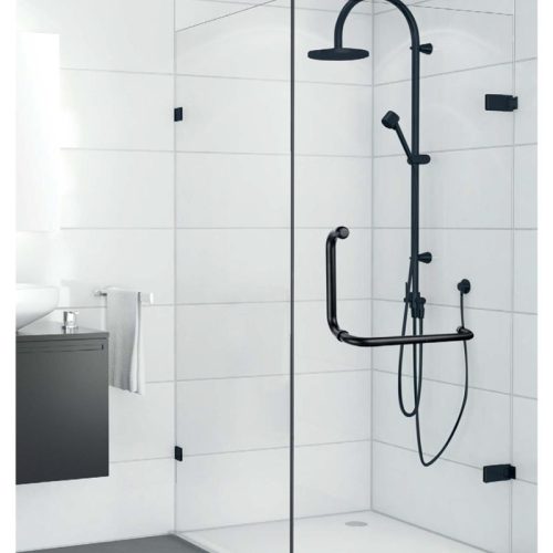 Ảnh thực tế bản lề kính - kính 90º màu đen Hafele 981.77.907